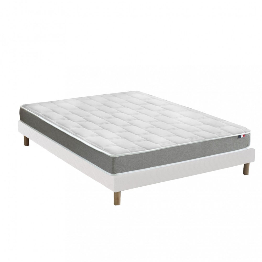 Ensemble Matelas Mémoire de forme HD + Sommier DIMAIME, angle détouré en 140 ou 160 cm